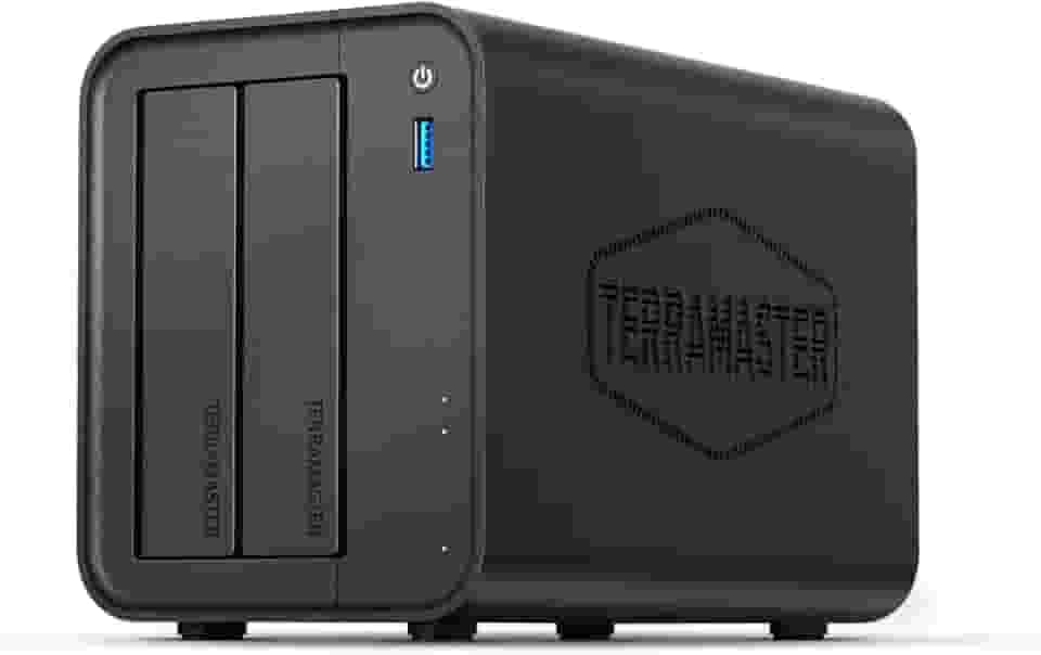 TERRAMASTER Armazenamento NAS de 2 baias F2-425 - CPU quad-core N5095, memória DDR4 de 4 GB, LAN de 2,5 GbE, servidor multimídia de armazenamento conectado à rede para usuários domésticos (sem disco)