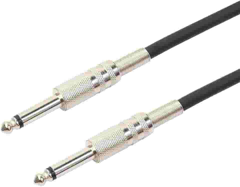 PluCable Cabo de audio P10 para P10 Mono Profissional P1050P Preto, Conexoes em metal, 5 Metros