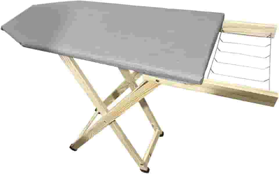 Tabua de Passar Roupas Tradicional em Madeira 2 Regulagens de Altura Tecido Térmico