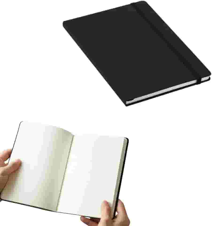 Caderno Sem Pauta Moleskine Grande A5 14x21 80 Folhas Caderneta de Anotações Capa Emborrachada (preto sem pauta)