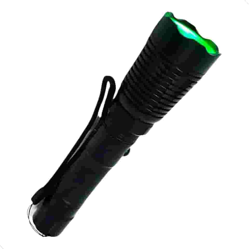 Lanterna Tática Led Luz Verde Caça Foco Redondo Com Suporte Cor da lanterna Preto Mundo Compras