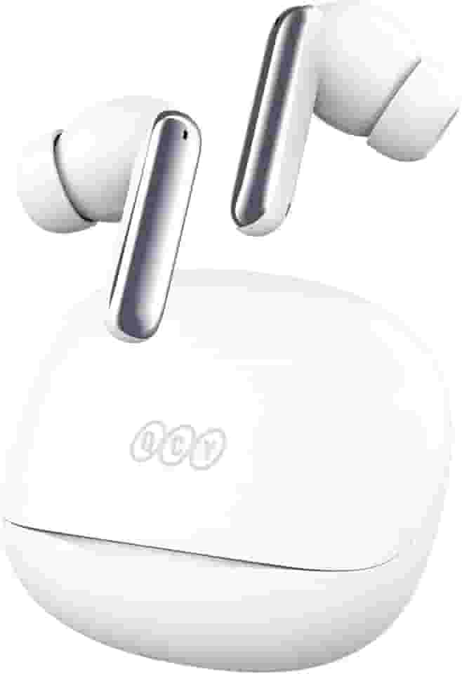 Fone QCY MeloBuds N50, Fone de Ouvido Bluetooth 5.4 com Cancelamento de Ruído Ativo, 28 Horas De Reprodução, Preto (Branco)