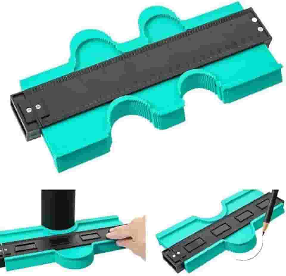 Régua Gabarito 25cm Copiador De Contornos Modelador Profissional de Cantos - Para Contornos Irregulares, Quinas, Pisos e Azulejos - Ideal para Marceneiros, Pedreiros, Encanadores