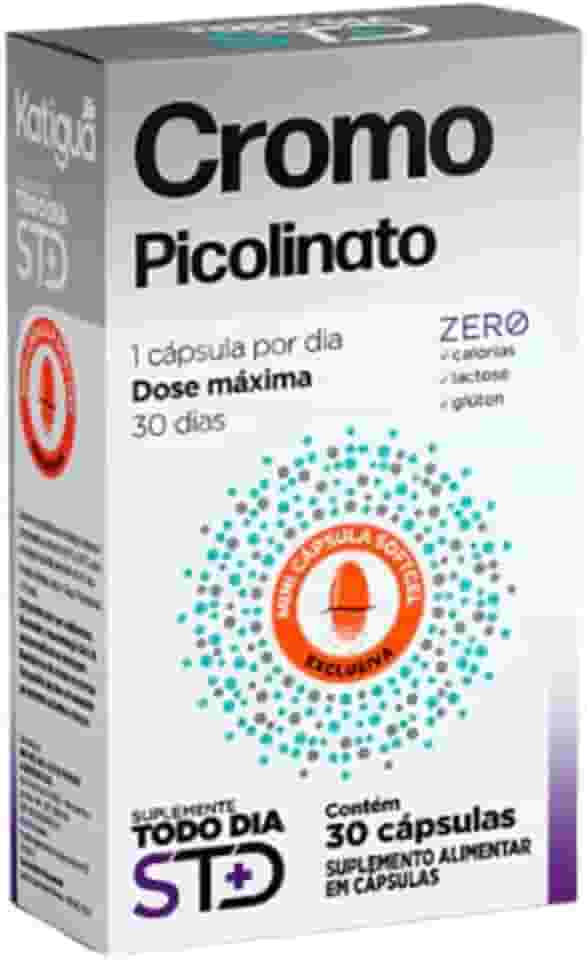 Katiguá, Picolinato de Cromo, Mineral Quelato, STD, Sem sabor, 30 Cápsulas Softgel • 30 doses, Branco