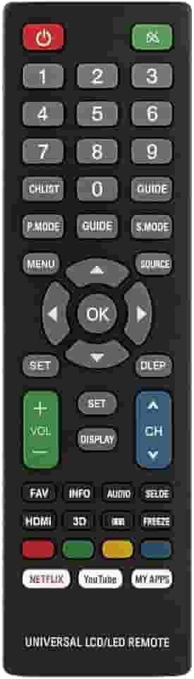 Controle Universal para TV LCD LED SMART com Botões Interativos de Atalhos Fácil Configuração