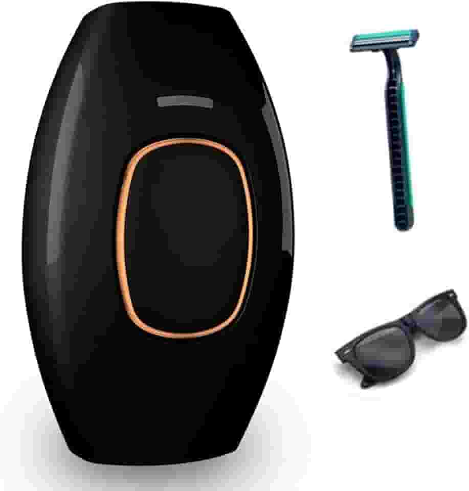 Removedor Pêlos Laser Com Luz Pulsada Permanente Indolor，Dispositivo De Depilação Caseiro, Adequado Para Todo O Corpo, Adequado Para Homens E Mulheres (Preto)