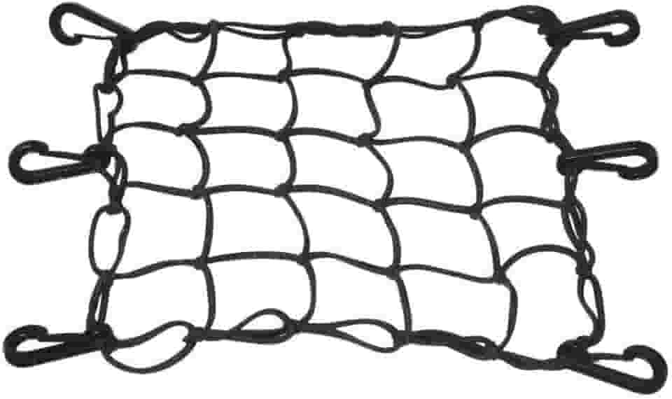 Rede Elástica Moto e Bike Bagageiro Aranha Redinha 35x35 TOK ELÁSTICOS (PRETA) Para Levar Capacete e Outros Objetos Na Garupa da Moto E Bike