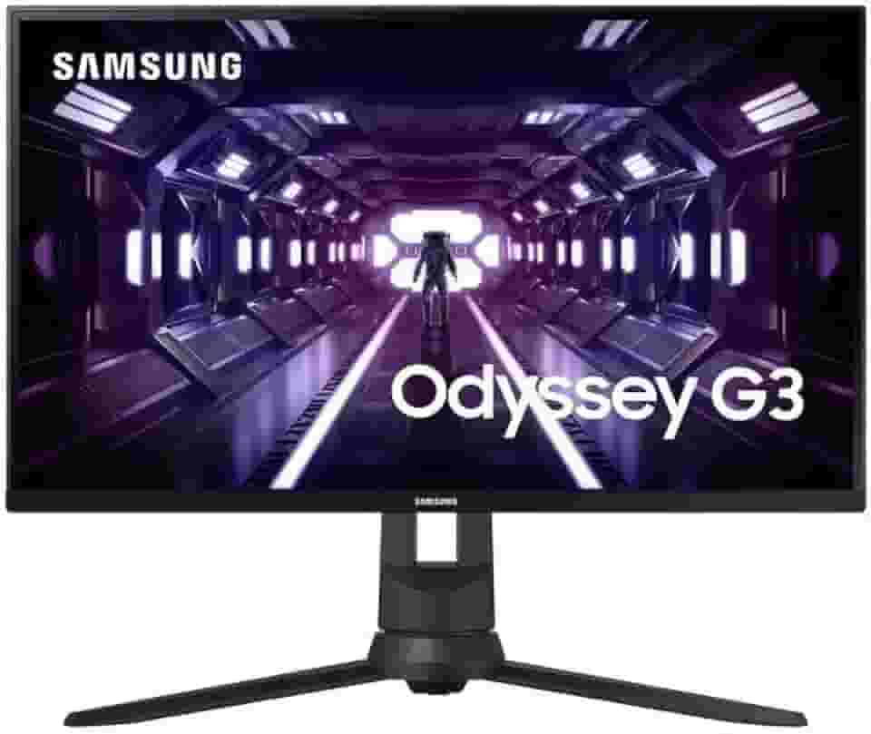 Monitor Gamer Samsung Odyssey 24', FHD, 144 Hz, 1ms, com ajuste de altura, HDMI, DP, VGA, Freesync, Preto, Série G3