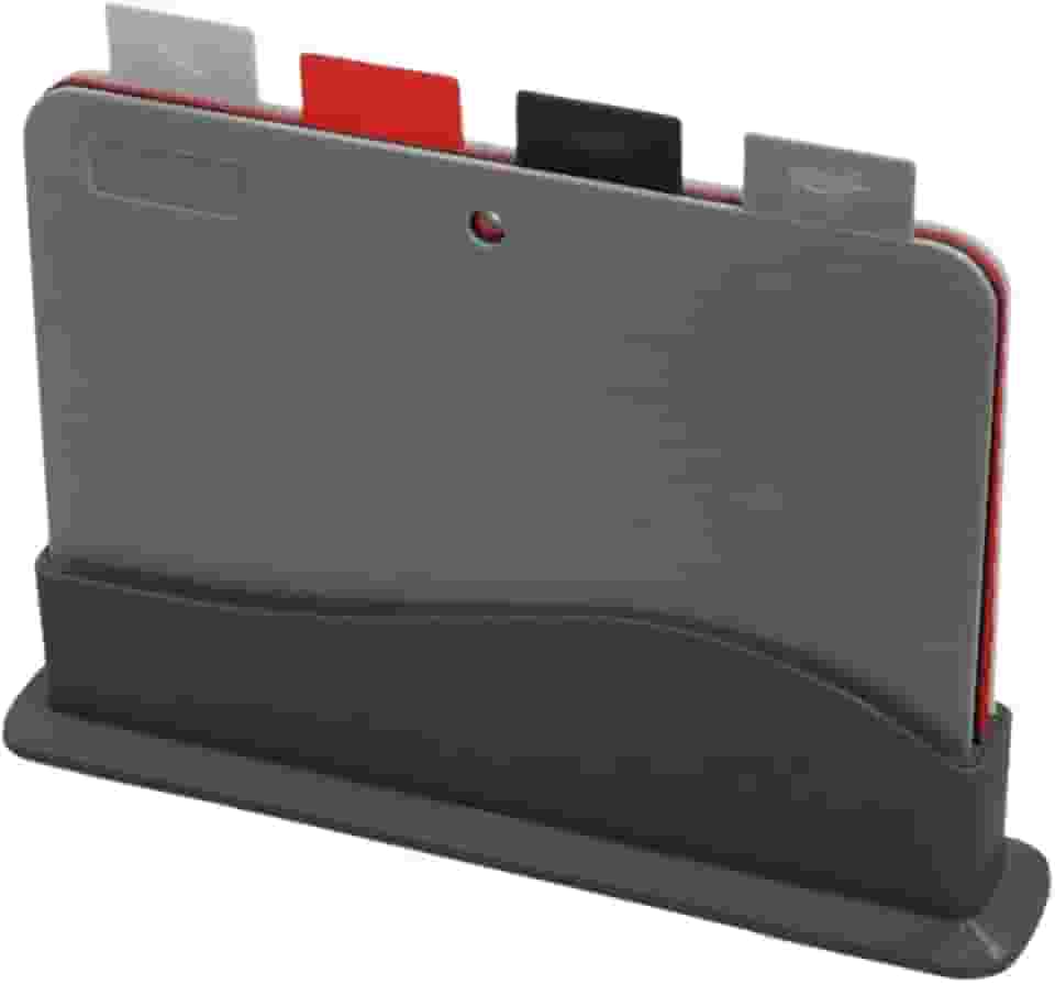 Conjunto De 4 Tábuas Para Corte Antiderrapante Com Suporte E Ícones De Comida 30x15 Cm