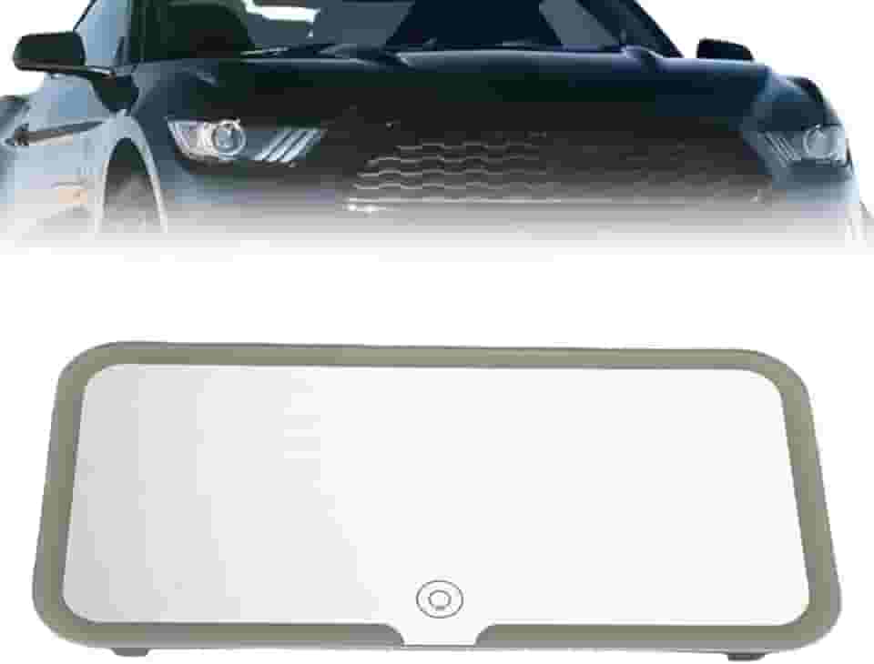 Espelho De Led Para Carro 3 Tons Usb Quebra Sol Maquiagem