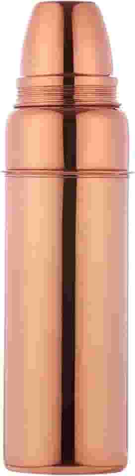 ANCIENT IMPEX Garrafa de água Traveller's Pure Copper com copo | Garrafa de cobre ayurvédico à prova de vazamento de 900 ml com copo para tamara Jal e benefícios para a saúde