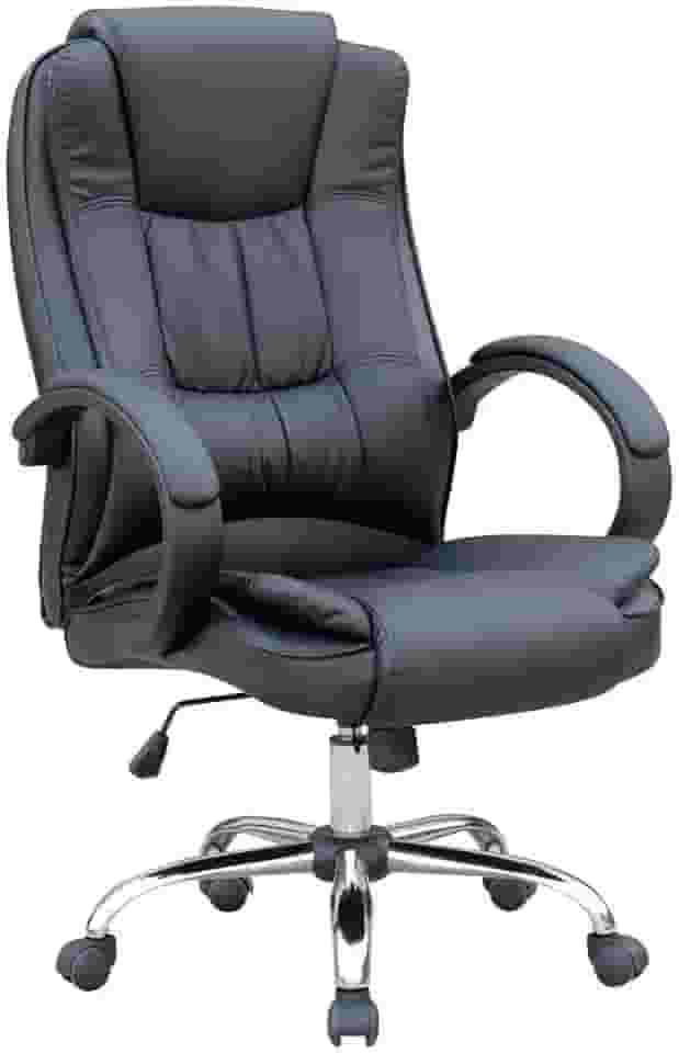 Cadeira de Escritorio Presidente FOX Office 300 Suporta 120kg Couro sintético Preta