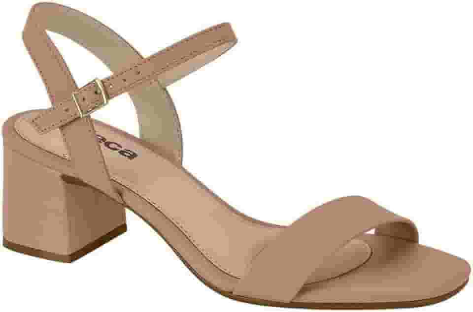 Sandalia Feminina Moleca Salto Bloco Tira Napa
