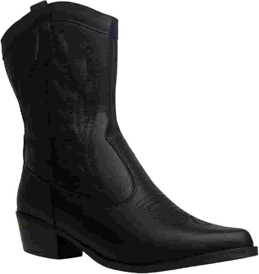 Bota Texana Feminina Boiadeira Western Country Cano Médio