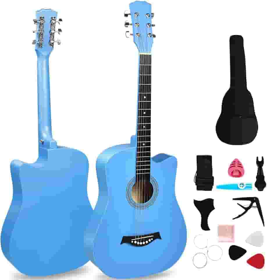 Violao Acustico (Blue) Violao Acustico, Violão para Iniciantes, Violão Folk, Violão Iniciante, Violão Acústico de 38 Polegadas