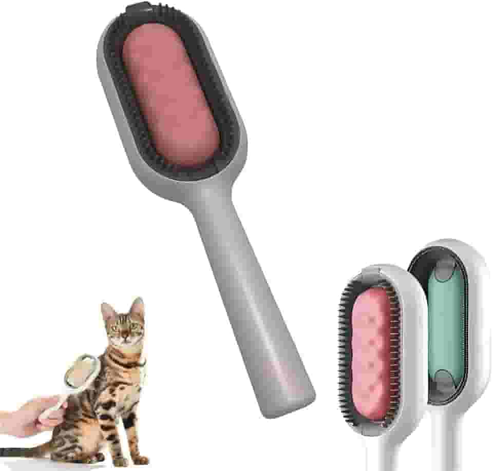 Escova para Pets 4 em 1 Removedora de Pelos, Massageadora e Autolimpante, Banho Seco ou Úmido | Ideal para Gatos e Cães, Cabo Ergonômico, Higiene e Bem-estar Animal