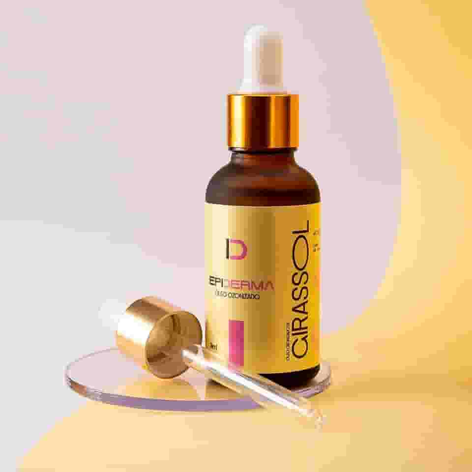 Óleo Ozonizado de Girassol Puro 30mL Cicatrizante Natural e Regenerador da Pele Epiderma