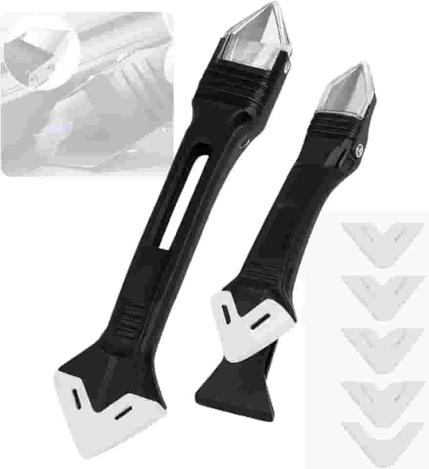 Espátula 3 em 1 Removedora e Aplicadora de Silicone e Rejunte – Para Acabamento, Raspagem e Limpeza – Com 5 Raios de Acabamento (3R, 6R, 10R, 13R, 17R) – Ferramenta Multifuncional