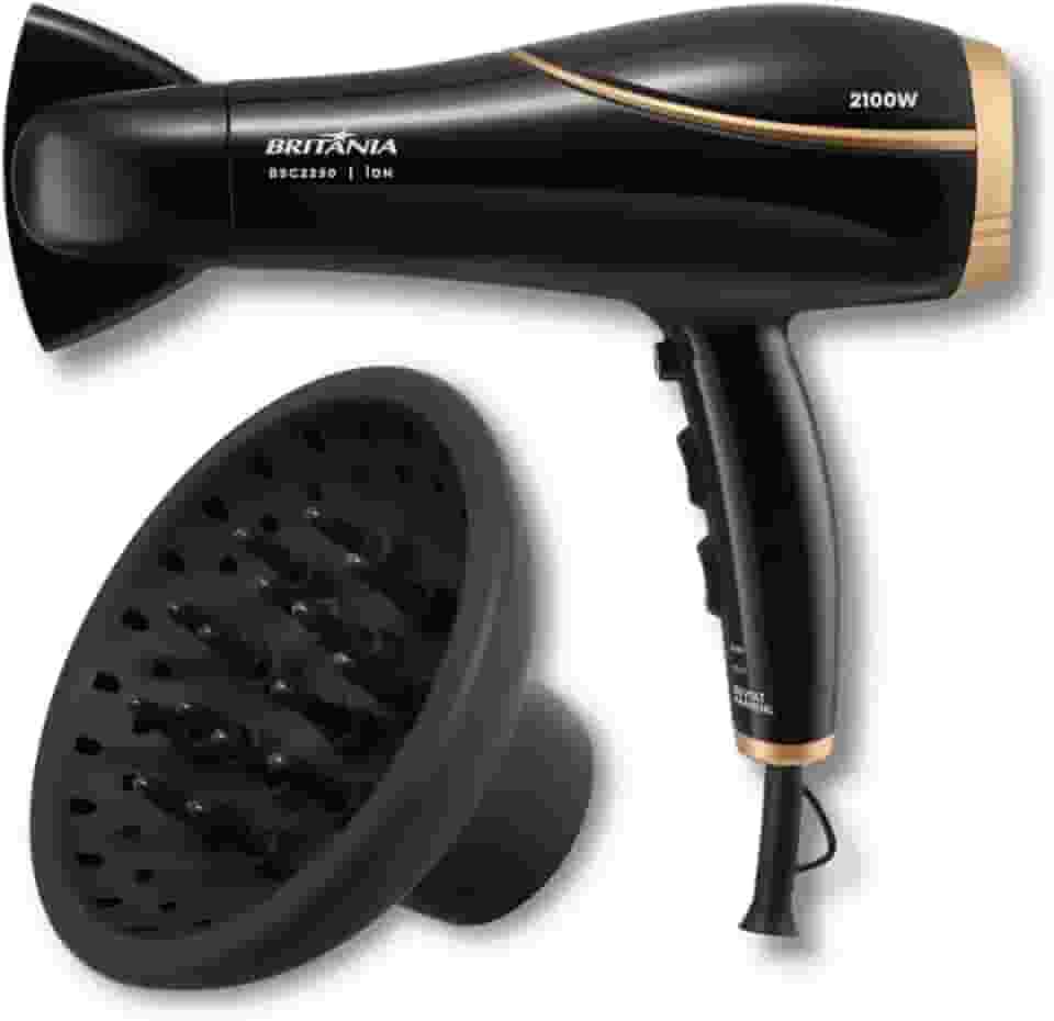 Secador de Cabelo Britânia Bivolt 2100W Íons com Difusor de Cachos