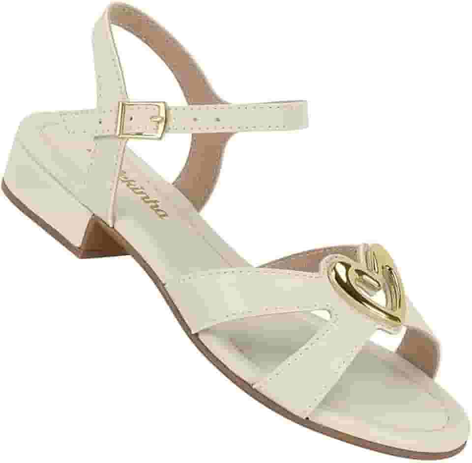 Sandália Infantil Menina Molekinha Saltinho Blocado Coração