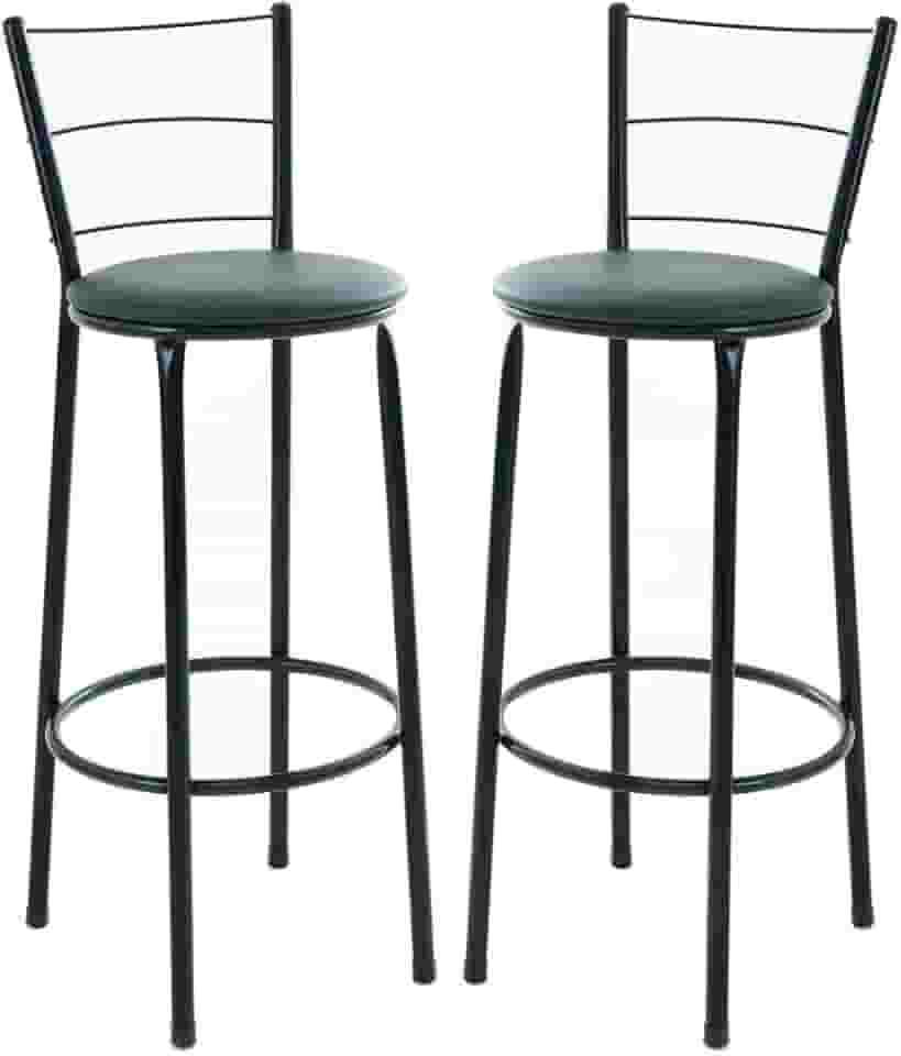 Kit 2 Banquetas Altas com Encosto, 3 Arames, Design Moderno