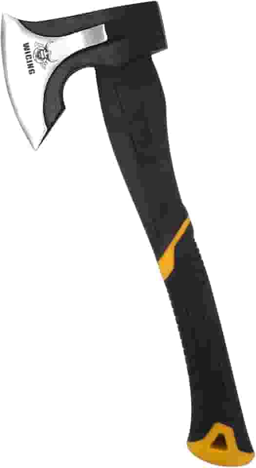 WICING Machado De Rachar, Machado De Acampamento De 15 Polegadas, Machado De Corte 1065 Aço De Alto Manganês E Cabo De Fibra De Vidro Ergonômico