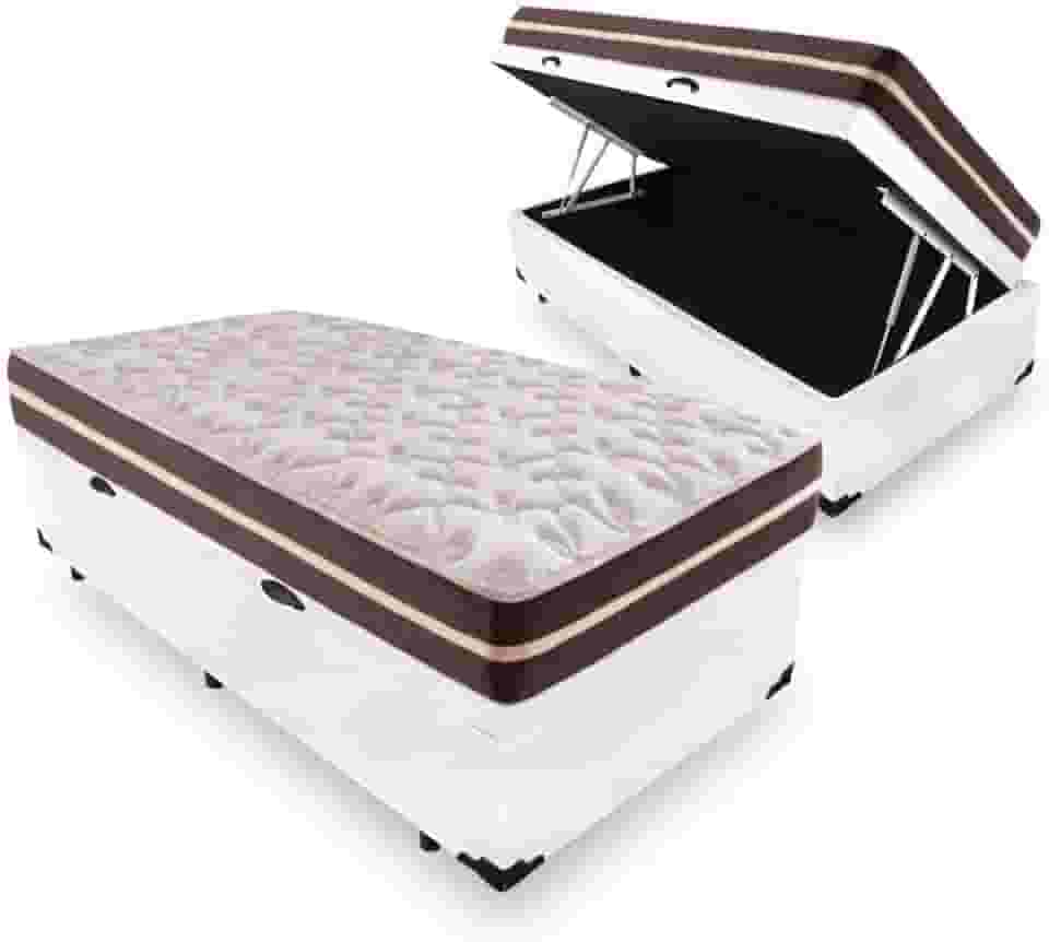 Cama Box Com Baú Solteiro + Colchão De Molas - Anjos - Classic Superlastic 88cm