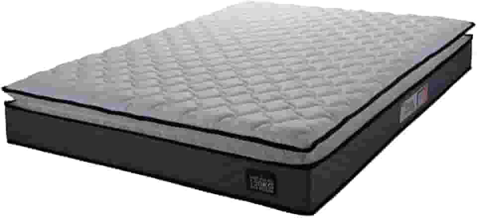 Colchão Casal Espuma D45 Pillow Top Strong 138x188x24cm Cinza/branco Hellen - Suporta até 150kg por Pessoa