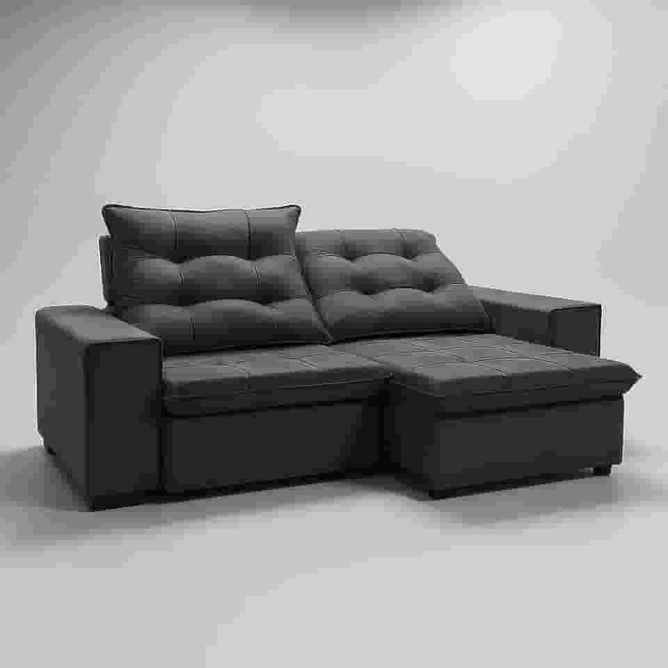 Sofá Conforto Plus, Prático e Versátil 2 Lugares Reclinável e Retrátil Aurora Veludo LIMOV Perfeito para Salas Pequenas (Chumbo)