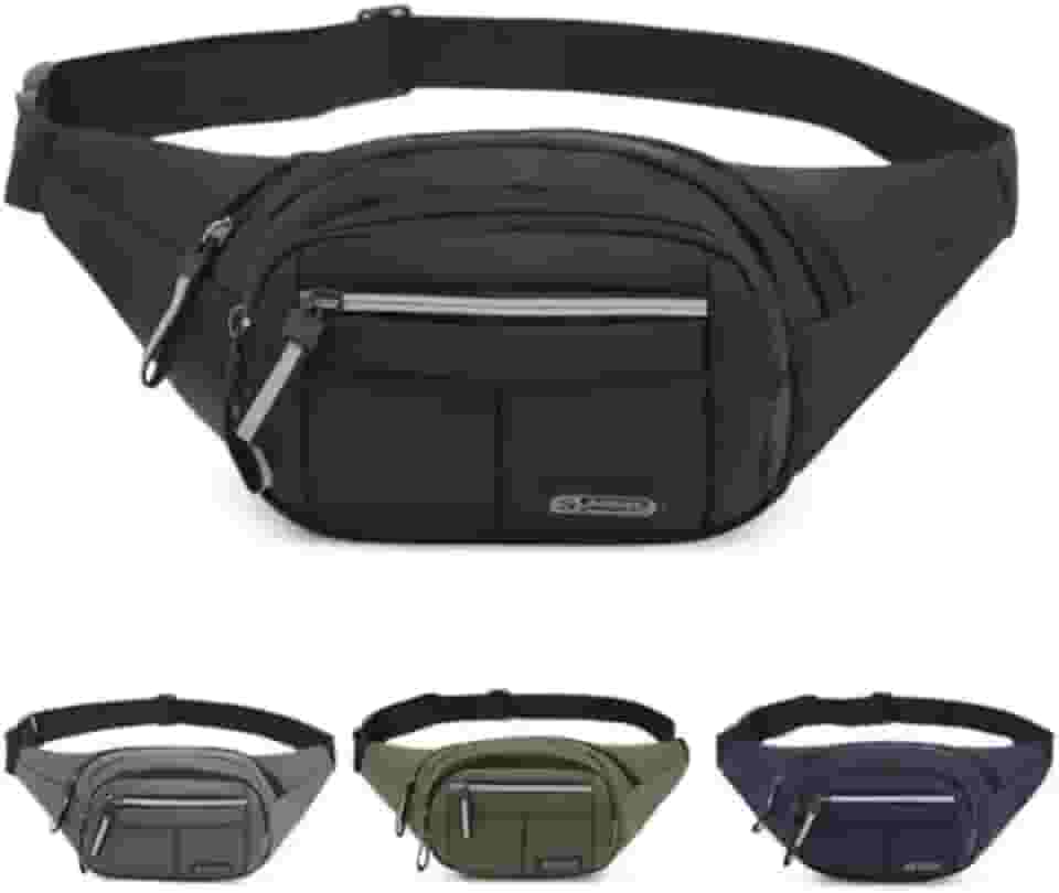 Pochete Motociclista Multiuso Impermeável Grande Capacidade, Múltiplos Bolsos, Alça Ajustável, Bolsa Motoqueiro Masculina e Feminina, Uso na Transversal no Ombro ou na Cintura (PRETO)