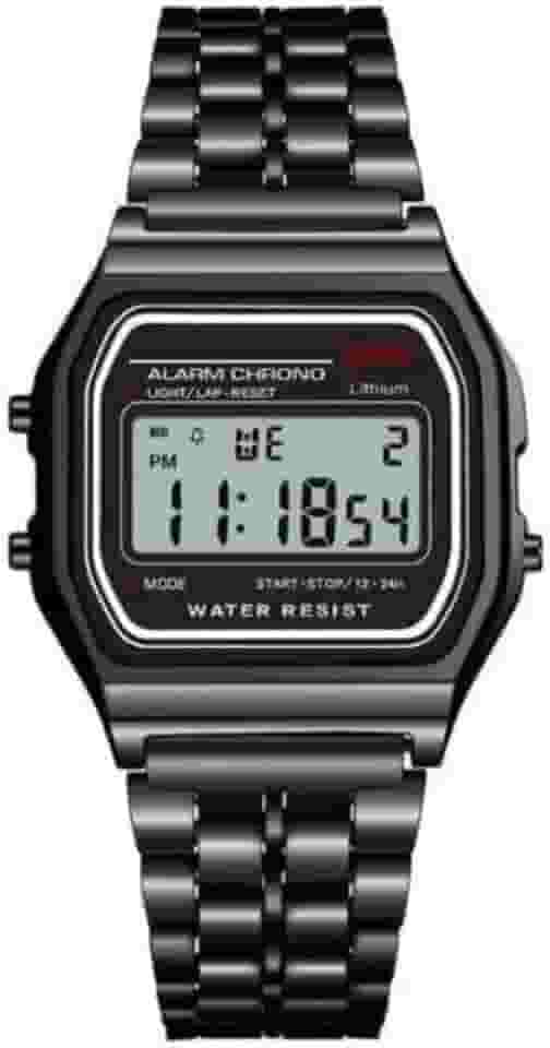 Relógio Retro Eletronico Digital Aço Vintage Unisex Elegancia