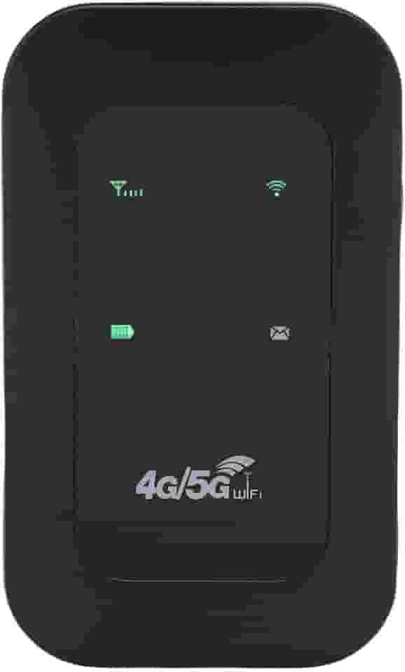Hotspot móvel WiFi 4G 5G, Hotspot WiFi portátil de alta velocidade de 300 Mbps, 10 dispositivos conectados, Roteador móvel LTE com tela colorida de LED e slot para cartão SIM