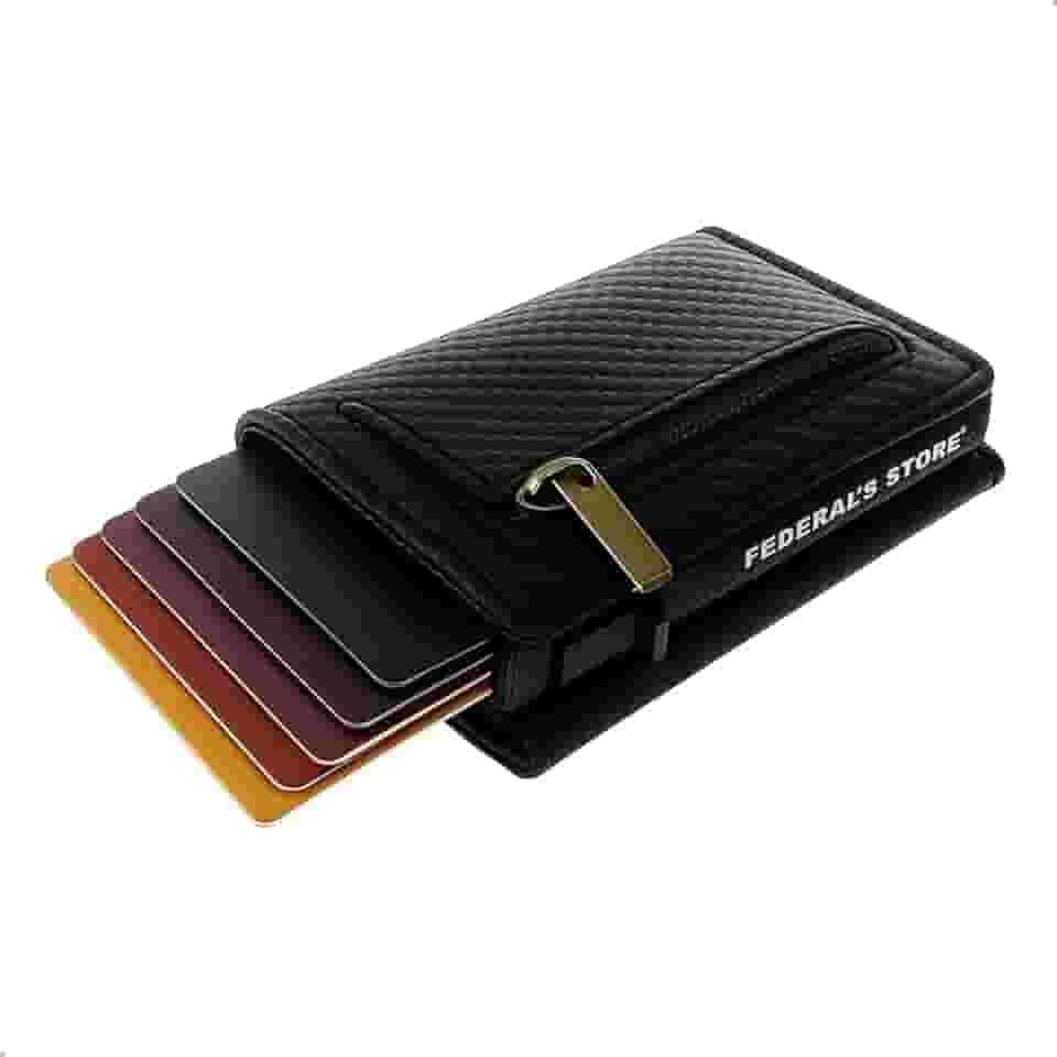 Carteira Masculina Rfid Antifurto Com Fecho Magnetico Imã Slim Compartimento Exclusivo Para Cnh Dinheiro Compacta do Futuro Completa Inteligente Mágica Porta Cartão Pop Up ML04 Federal's Store