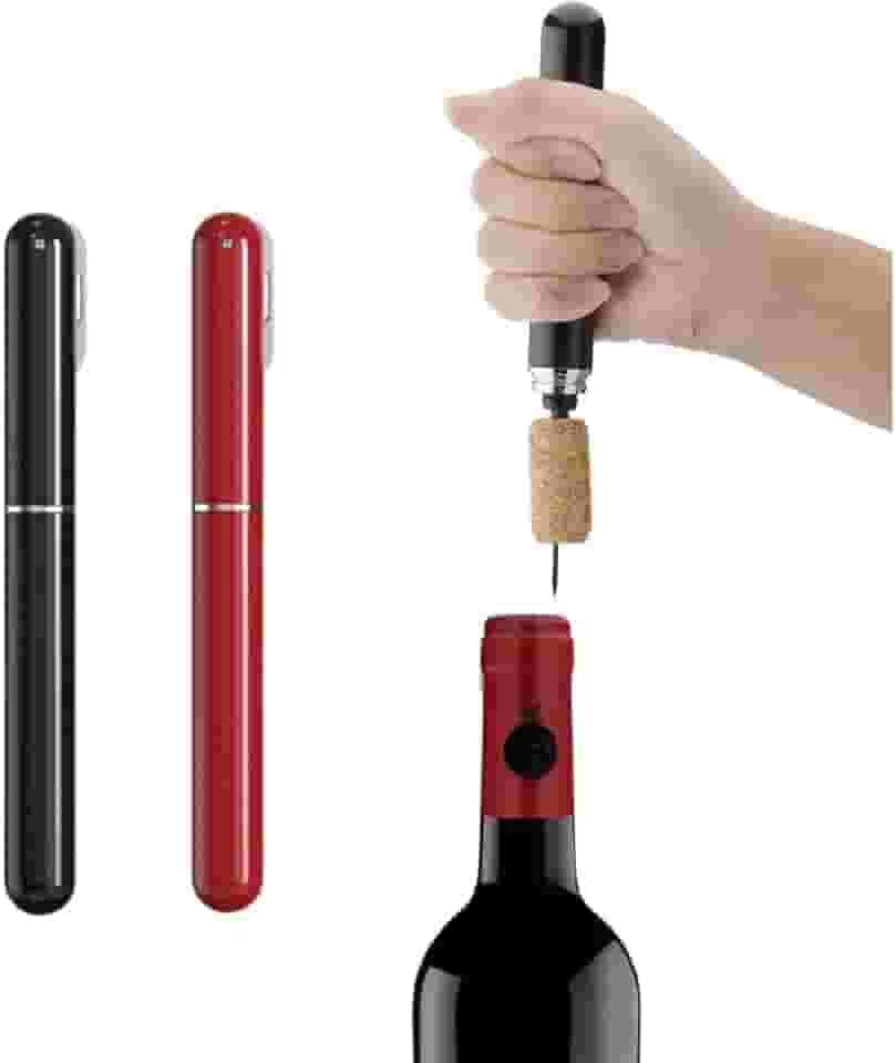 Abridor De Garrafa de Vinho Saca Rolhas Pneumático Bomba Ar Pressão Agulha Aço Inoxidável (Preto)
