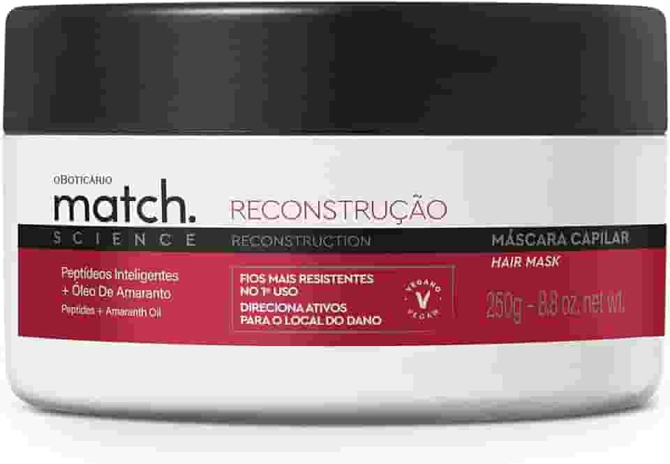 O BOTICARIO MATCH SCIENCE MASCARA CAPILAR RECONSTRUÇÃO 250g