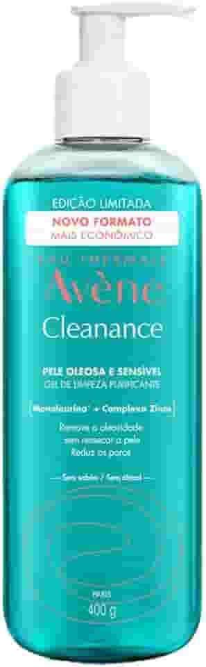 Avène Cleanance Gel de Limpeza Facial, Gel Facial Purificante com Monolaurina™, Zinco e Água Termal Avène, Controla Oleosidade, Desobstrui Poros, Reduz Cravos em 82% e Acalma Peles Sensíveis, 400g