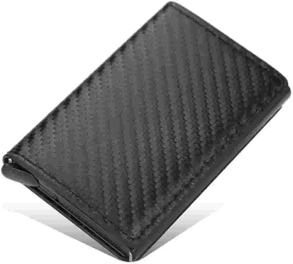 Carteira Masculina Porta Cartão Slim, Antifurto, Pop Up, Couro Mágica, Porta Cartão Rfid cor Preto