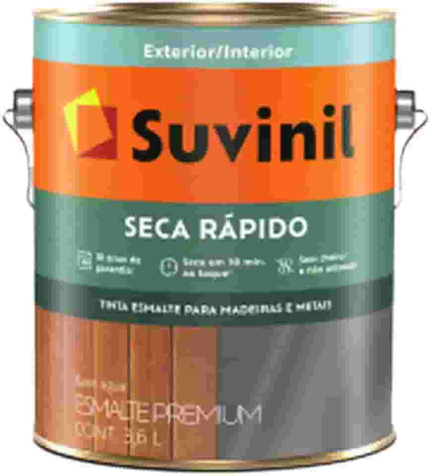 Tinta Suvinil para madeiras e metais esmalte brilhante seca rapido 3,6L - Platina - 53699428