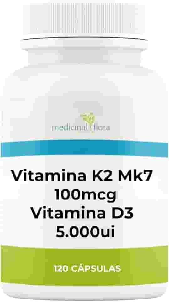 Vitamina D3 5.000ui + Vitamina K2(mk7) 100mcg com 120 Cápsulas