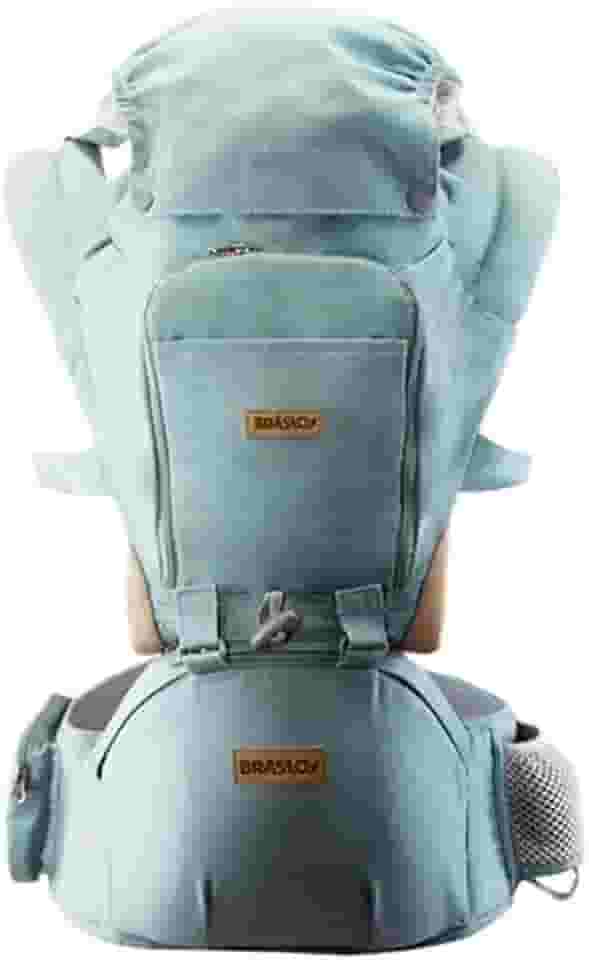 Brastoy Mochilas Canguru Carregador De Bebê Portador Ergonômico 3 Em 1 (Azul Claro)