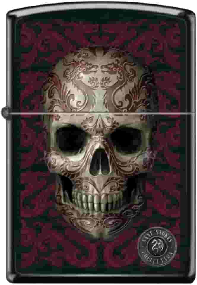Zippo Isqueiro - para Anne Stokes caveira esqueletos padrões dragões góticos preto fosco isqueiro à prova de vento #Z5327