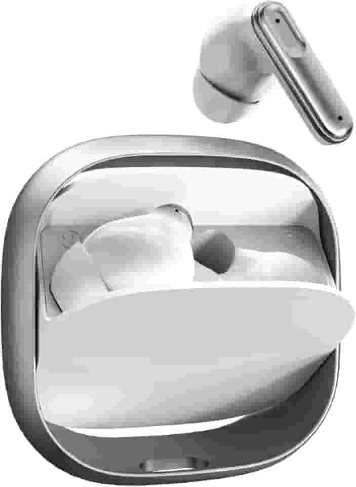 Fone de Ouvido Bluetooth 5.4 Intra-Auricular, Áudio Estéreo Hi-Fi Sem Fio, Microfone com Cancelamento de Ruído, Estojo Giratório, 3 Tamanhos de Pontas, Bateria de 36h – Branco