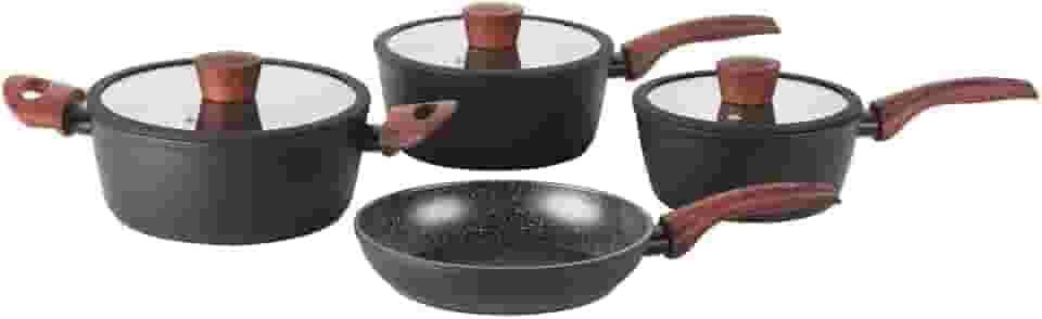 Brinox - Jogo de Panelas Revestimento Cerâmico Antiaderente Ceramic Life Sirius 4 Peças com Fundo de Indução - Preto