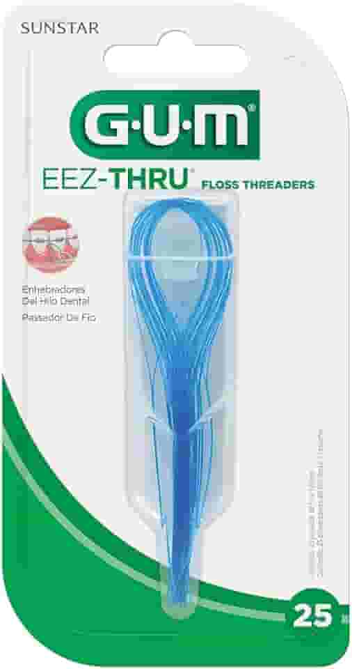 Passa Fio GUM auxilia na limpeza do aparelho, 25 unid., Gum, Azul