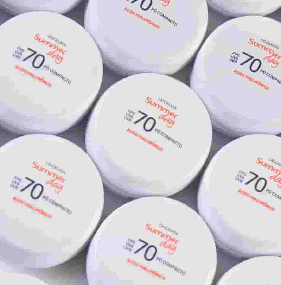 SUMMER DAY Protetor Solar Mineral em Pó Compacto, FPS 70, Pele Média, Antienvelhecimento 10g