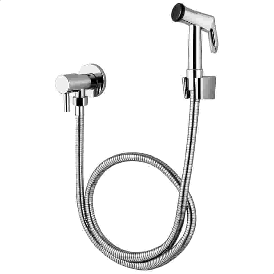 Ducha Higiênica Chuveirinho Banheiro Lavabo Completa em Metal Cromado SOFTINOX 1/4 de Volta – Gatilho em Metal, Mangueira 1,20m, Acabamento Moderno e Alta Durabilidade