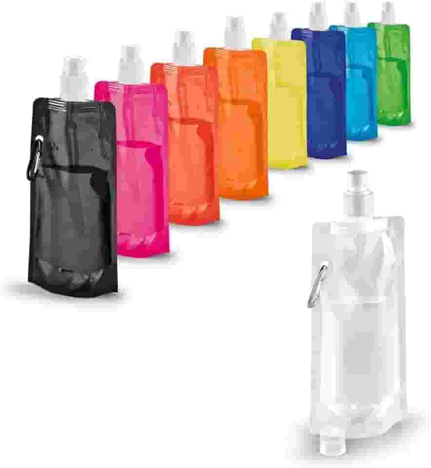 Squeeze garrafa de água garrafinha dobrável levar na bolsa para academia 460ml Transparente (SORTIDO,1)