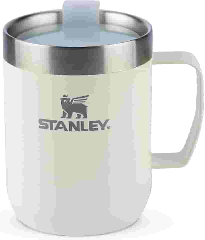 Stanley - Caneca de Acampamento, Copo Térmico com Tampa Para Beber, Térmica, Aço Inoxidáve, Para Bebidas Quentes e Frias, 236 ml, Cream