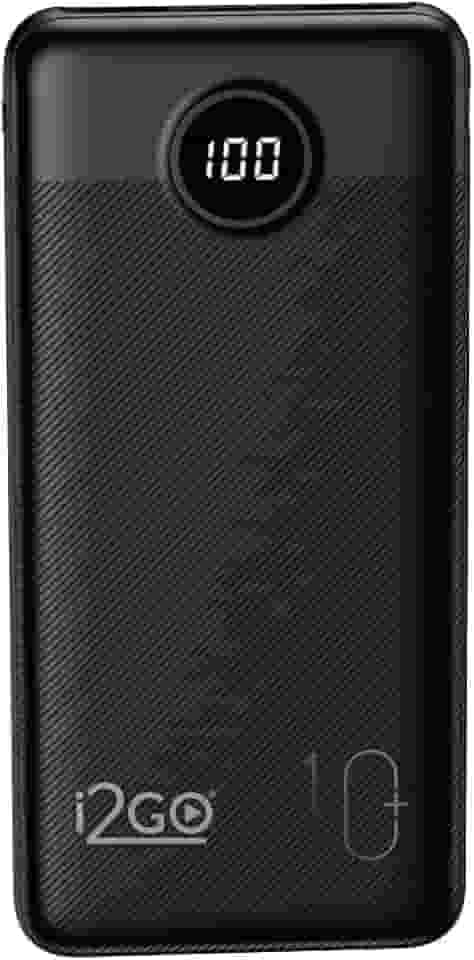 I2GO, Carregador Portátil (Power Bank) Ultra Rápido 10000mAh, Power Delivery 20W, 2 Saídas USB + 1 Saída/Entrada USB-C, Preto, i2GO PRO