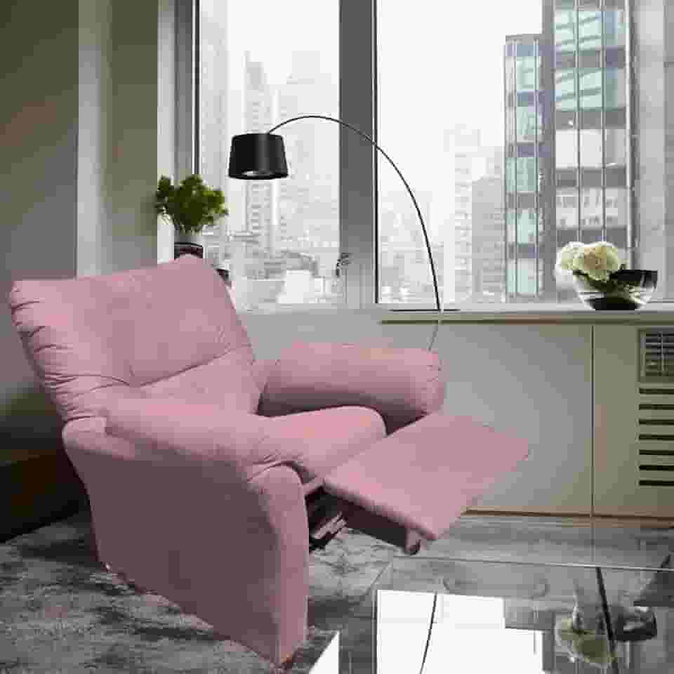 Poltrona Reclinável Manu Extensão De Cílios Estética Sobrancelha Suede Rosa